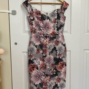 Cold-Shoulder Floral Dress